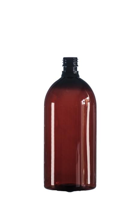 1L Amber PET Pharma Sirop Bottle, 28mm ROPP Neck